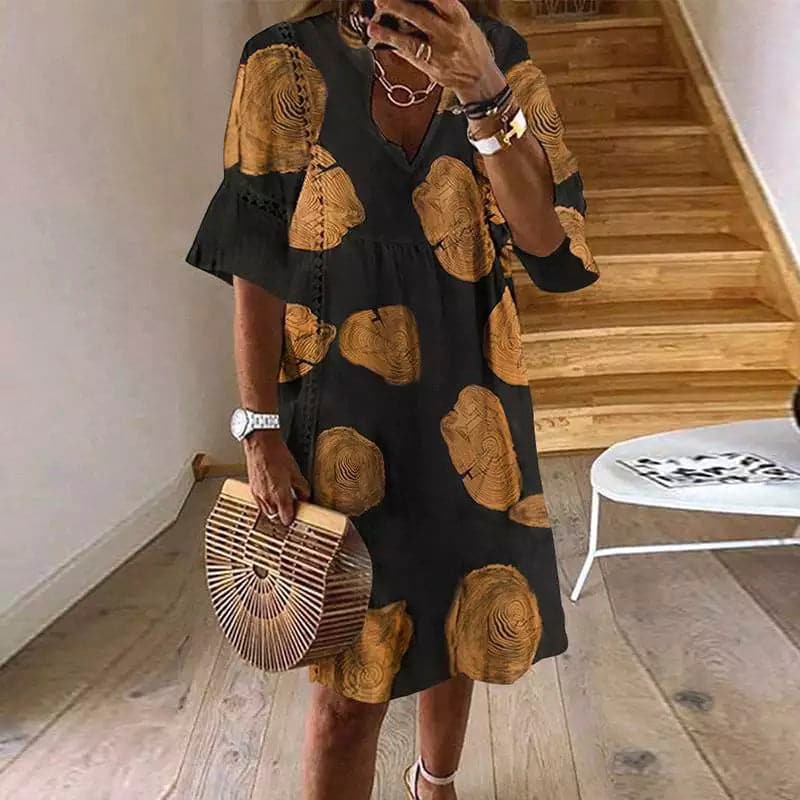 Evelyne - Női kényelmes ruha elegáns mintával