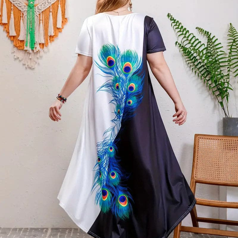 Kara - Széles szárú ruha színes mintával