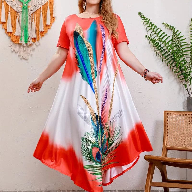 Kara - Széles szárú ruha színes mintával