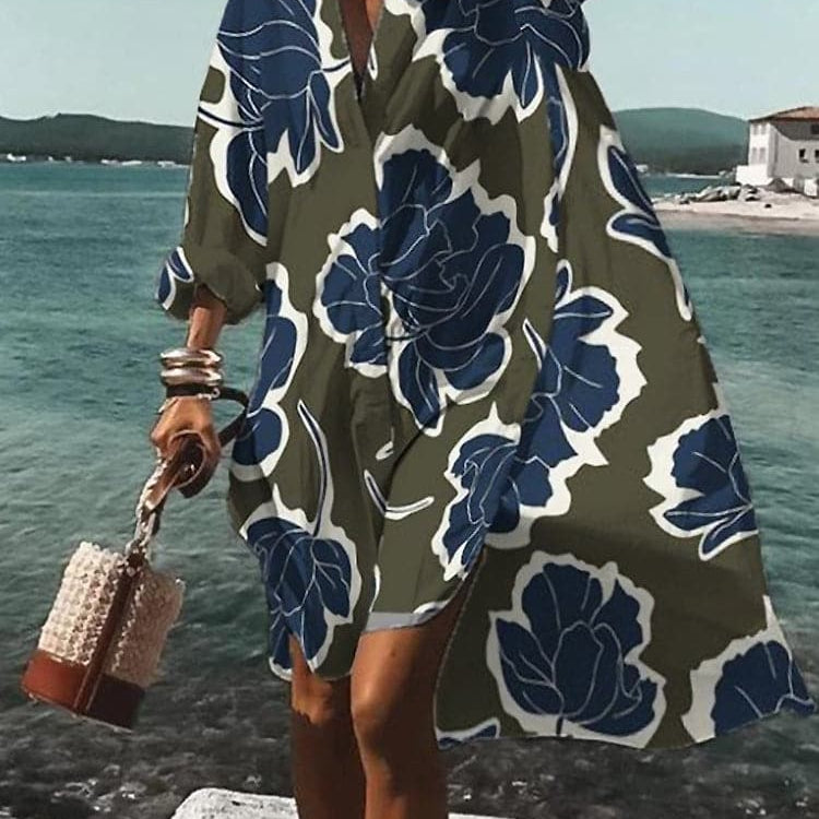 Fina - Színes, bő szabású ruha nyári mintákkal